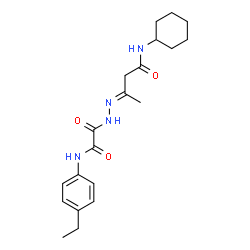 ChemSpider 2D Image | (3E)-N-Cyclohexyl-3-({[(4-ethylphenyl)amino](oxo)acetyl}hydrazono)butanamide | C20H28N4O3