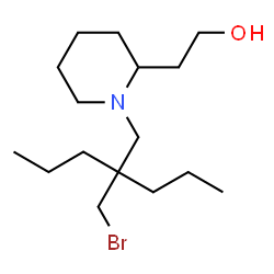 ChemSpider 2D Image | 2-{1-[2-(Bromomethyl)-2-propylpentyl]-2-piperidinyl}ethanol | C16H32BrNO