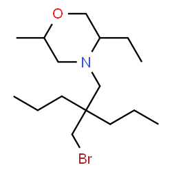 ChemSpider 2D Image | 4-[2-(Bromomethyl)-2-propylpentyl]-5-ethyl-2-methylmorpholine | C16H32BrNO