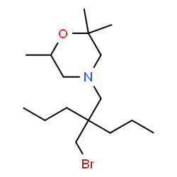 ChemSpider 2D Image | 4-[2-(Bromomethyl)-2-propylpentyl]-2,2,6-trimethylmorpholine | C16H32BrNO