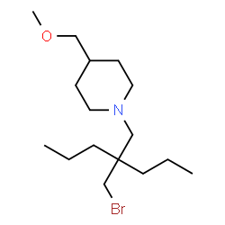 ChemSpider 2D Image | 1-[2-(Bromomethyl)-2-propylpentyl]-4-(methoxymethyl)piperidine | C16H32BrNO