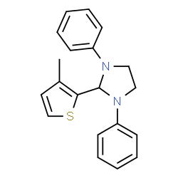ChemSpider 2D Image | 2-(3-Methyl-2-thienyl)-1,3-diphenylimidazolidine | C20H20N2S