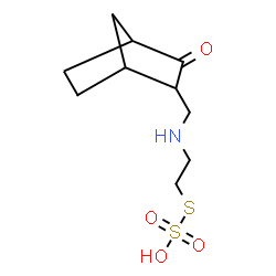 ChemSpider 2D Image | S-(2-{[(3-Oxobicyclo[2.2.1]hept-2-yl)methyl]amino}ethyl) hydrogen sulfurothioate | C10H17NO4S2