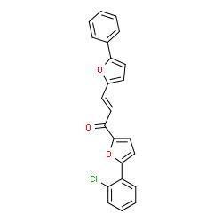 ChemSpider 2D Image | (2E)-1-[5-(2-Chlorophenyl)-2-furyl]-3-(5-phenyl-2-furyl)-2-propen-1-one | C23H15ClO3