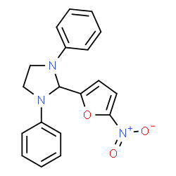 ChemSpider 2D Image | 2-(5-Nitro-2-furyl)-1,3-diphenylimidazolidine | C19H17N3O3