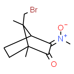 ChemSpider 2D Image | (3E)-7-(Bromomethyl)-1,7-dimethyl-3-[methyl(oxido)-lambda~5~-azanylidene]bicyclo[2.2.1]heptan-2-one | C11H16BrNO2