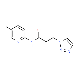 ChemSpider 2D Image | N-(5-Iodo-2-pyridinyl)-3-(1H-1,2,3-triazol-1-yl)propanamide | C10H10IN5O