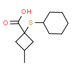 ChemSpider 2D Image | 1-(Cyclohexylsulfanyl)-3-methylcyclobutanecarboxylic acid | C12H20O2S