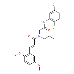 ChemSpider 2D Image | (2E)-N-{2-[(2,5-Dichlorophenyl)amino]-2-oxoethyl}-3-(2,5-dimethoxyphenyl)-N-propylacrylamide | C22H24Cl2N2O4