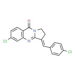 ChemSpider 2D Image | (3E)-6-Chloro-3-(4-chlorobenzylidene)-2,3-dihydropyrrolo[2,1-b]quinazolin-9(1H)-one | C18H12Cl2N2O