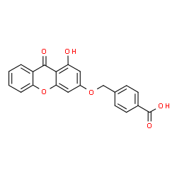 ChemSpider 2D Image | 4-{[(1-Hydroxy-9-oxo-9H-xanthen-3-yl)oxy]methyl}benzoic acid | C21H14O6