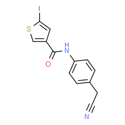 ChemSpider 2D Image | N-[4-(Cyanomethyl)phenyl]-5-iodo-3-thiophenecarboxamide | C13H9IN2OS