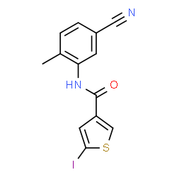 ChemSpider 2D Image | N-(5-Cyano-2-methylphenyl)-5-iodo-3-thiophenecarboxamide | C13H9IN2OS