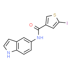 ChemSpider 2D Image | N-(1H-Indol-5-yl)-5-iodo-3-thiophenecarboxamide | C13H9IN2OS
