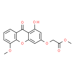 ChemSpider 2D Image | Methyl [(1-hydroxy-5-methoxy-9-oxo-9H-xanthen-3-yl)oxy]acetate | C17H14O7