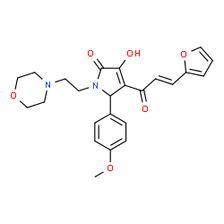 ChemSpider 2D Image | 4-[(2E)-3-(2-Furyl)-2-propenoyl]-3-hydroxy-5-(4-methoxyphenyl)-1-[2-(4-morpholinyl)ethyl]-1,5-dihydro-2H-pyrrol-2-one | C24H26N2O6