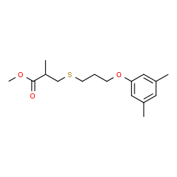 ChemSpider 2D Image | Methyl 3-{[3-(3,5-dimethylphenoxy)propyl]sulfanyl}-2-methylpropanoate | C16H24O3S