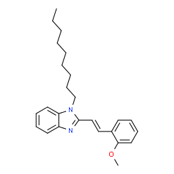 ChemSpider 2D Image | 2-[(E)-2-(2-Methoxyphenyl)vinyl]-1-nonyl-1H-benzimidazole | C25H32N2O