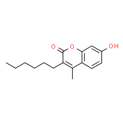 ChemSpider 2D Image | 3-Hexyl-7-hydroxy-4-methyl-2H-chromen-2-one | C16H20O3