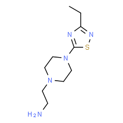 ChemSpider 2D Image | 2-[4-(3-Ethyl-1,2,4-thiadiazol-5-yl)-1-piperazinyl]ethanamine | C10H19N5S