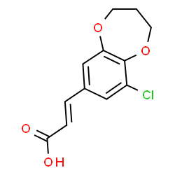 ChemSpider 2D Image | (2E)-3-(9-Chloro-3,4-dihydro-2H-1,5-benzodioxepin-7-yl)acrylic acid | C12H11ClO4