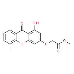 ChemSpider 2D Image | Methyl [(1-hydroxy-5-methyl-9-oxo-9H-xanthen-3-yl)oxy]acetate | C17H14O6