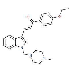 ChemSpider 2D Image | (2E)-1-(4-Ethoxyphenyl)-3-{1-[(4-methyl-1-piperazinyl)methyl]-1H-indol-3-yl}-2-propen-1-one | C25H29N3O2