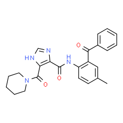 ChemSpider 2D Image | N-(2-Benzoyl-4-methylphenyl)-5-(1-piperidinylcarbonyl)-1H-imidazole-4-carboxamide | C24H24N4O3