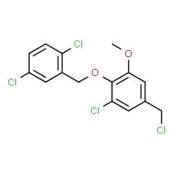 ChemSpider 2D Image | 1-Chloro-5-(chloromethyl)-2-[(2,5-dichlorobenzyl)oxy]-3-methoxybenzene | C15H12Cl4O2