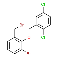 ChemSpider 2D Image | 1-Bromo-3-(bromomethyl)-2-[(2,5-dichlorobenzyl)oxy]benzene | C14H10Br2Cl2O