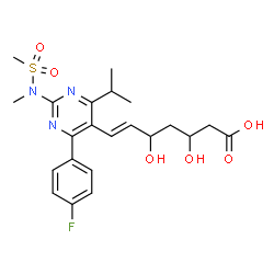 ChemSpider 2D Image | (6E)-7-{4-(4-Fluorophenyl)-6-isopropyl-2-[methyl(methylsulfonyl)amino]-5-pyrimidinyl}-3,5-dihydroxy-6-heptenoic acid | C22H28FN3O6S