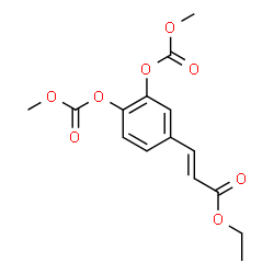 ChemSpider 2D Image | Ethyl (2E)-3-{3,4-bis[(methoxycarbonyl)oxy]phenyl}acrylate | C15H16O8
