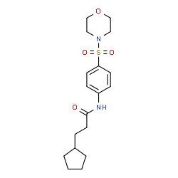 ChemSpider 2D Image | 3-Cyclopentyl-N-[4-(4-morpholinylsulfonyl)phenyl]propanamide | C18H26N2O4S