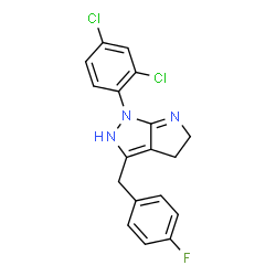 ChemSpider 2D Image | 1-(2,4-Dichlorophenyl)-3-(4-fluorobenzyl)-1,2,4,5-tetrahydropyrrolo[2,3-c]pyrazole | C18H14Cl2FN3