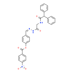 ChemSpider 2D Image | 4-[(Z)-({[(Diphenylacetyl)amino]acetyl}hydrazono)methyl]phenyl 4-nitrobenzoate | C30H24N4O6
