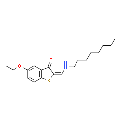 ChemSpider 2D Image | (2E)-5-Ethoxy-2-[(octylamino)methylene]-1-benzothiophen-3(2H)-one | C19H27NO2S