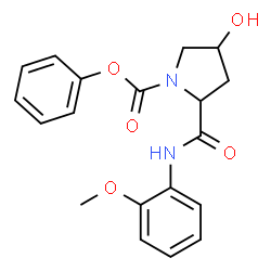 ChemSpider 2D Image | Phenyl 4-hydroxy-2-[(2-methoxyphenyl)carbamoyl]-1-pyrrolidinecarboxylate | C19H20N2O5