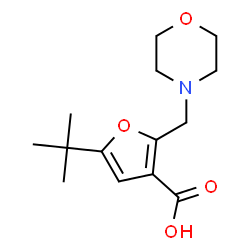 ChemSpider 2D Image | 5-tert-Butyl-2-(morpholin-4-ylmethyl)-3-furoic acid | C14H21NO4