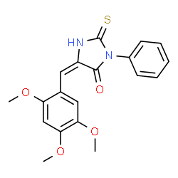 ChemSpider 2D Image | (5E)-3-Phenyl-2-thioxo-5-(2,4,5-trimethoxybenzylidene)-4-imidazolidinone | C19H18N2O4S