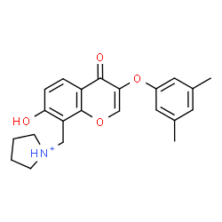 ChemSpider 2D Image | 1-{[3-(3,5-Dimethylphenoxy)-7-hydroxy-4-oxo-4H-chromen-8-yl]methyl}pyrrolidinium | C22H24NO4