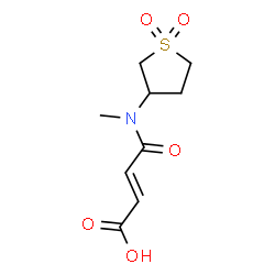 ChemSpider 2D Image | (2E)-4-[(1,1-Dioxidotetrahydro-3-thiophenyl)(methyl)amino]-4-oxo-2-butenoic acid | C9H13NO5S
