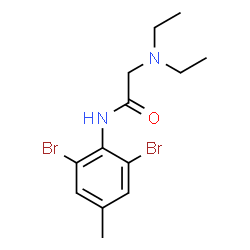 ChemSpider 2D Image | N-(2,6-Dibromo-4-methylphenyl)-N~2~,N~2~-diethylglycinamide | C13H18Br2N2O