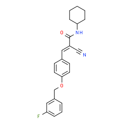 ChemSpider 2D Image | (2E)-2-Cyano-N-cyclohexyl-3-{4-[(3-fluorobenzyl)oxy]phenyl}acrylamide | C23H23FN2O2