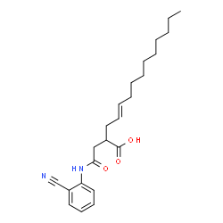 ChemSpider 2D Image | (4E)-2-{2-[(2-Cyanophenyl)amino]-2-oxoethyl}-4-tetradecenoic acid | C23H32N2O3