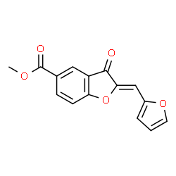 ChemSpider 2D Image | Methyl (2Z)-2-(2-furylmethylene)-3-oxo-2,3-dihydro-1-benzofuran-5-carboxylate | C15H10O5