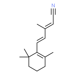 ChemSpider 2D Image | (2E,4E)-3-Methyl-5-(2,6,6-trimethyl-1-cyclohexen-1-yl)-2,4-pentadienenitrile | C15H21N
