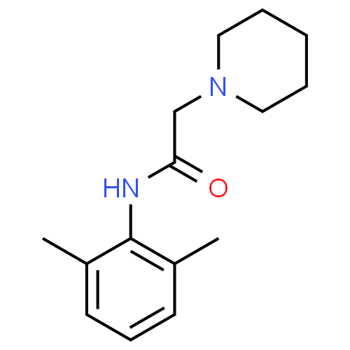 ChemSpider 2D Image | N-(2,6-Dimethylphenyl)-2-(1-piperidinyl)acetamide | C15H22N2O