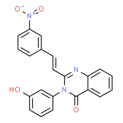 ChemSpider 2D Image | 3-(3-Hydroxyphenyl)-2-[(E)-2-(3-nitrophenyl)vinyl]-4(3H)-quinazolinone | C22H15N3O4