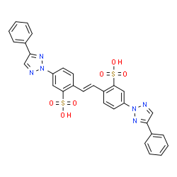 ChemSpider 2D Image | 2,2'-[(E)-1,2-Ethenediyl]bis[5-(4-phenyl-2H-1,2,3-triazol-2-yl)benzenesulfonic acid] | C30H22N6O6S2