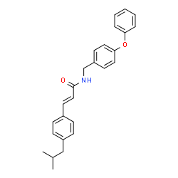 ChemSpider 2D Image | (2E)-3-(4-Isobutylphenyl)-N-(4-phenoxybenzyl)acrylamide | C26H27NO2